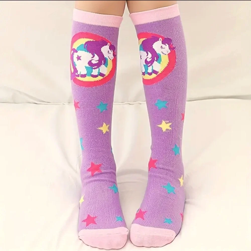 NWT! Girls’ Cute & Cozy Cartoon Knee-High Socks